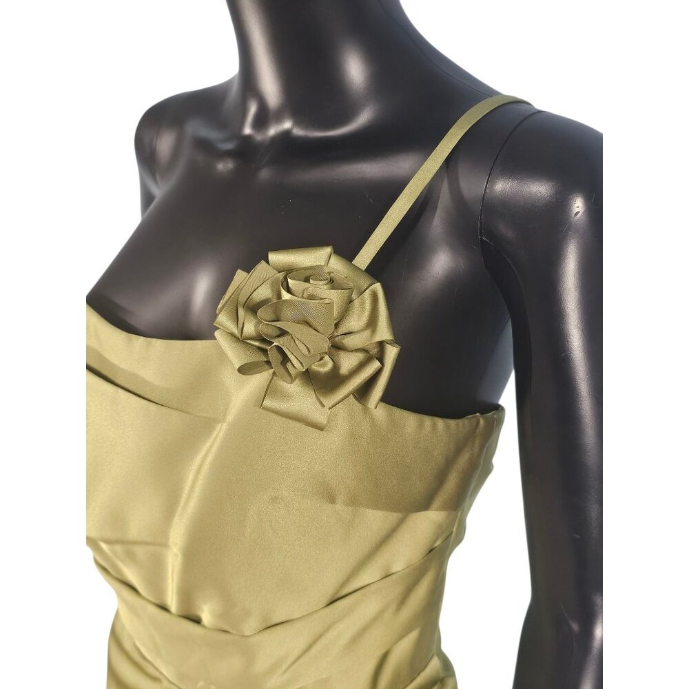 NWOT Moss Satin Fitted One Shoulder Cocktail Dress - Da Vinci - Picture 5 of 8